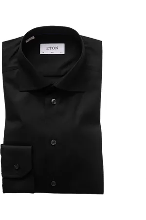 Eton Koszule, Mężczyzna, Czarny, 3XL, Bawełna, Koszula Slim Fit - Model 3000