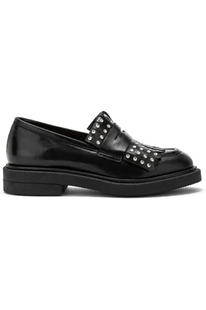 carmens Buty, Kobieta, Czarny, 36 EU, Mokasyn ze Skóry z Frędzlami - Czarny