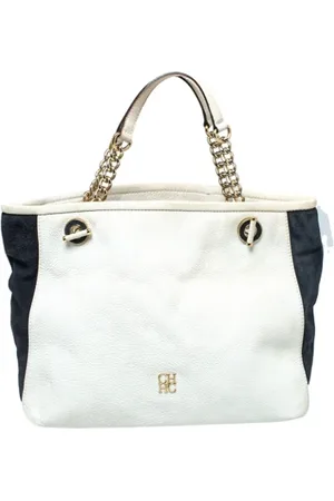 Carolina Herrera Pre-owned, Kobieta, Biały, ONE SIZE, Zamsz, Pre-owned Skórzane torebki