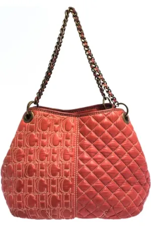 Carolina Herrera Pre-owned, Kobieta, Pomarańczowy, ONE SIZE, Nylon, Pre-owned Skórzane torebki