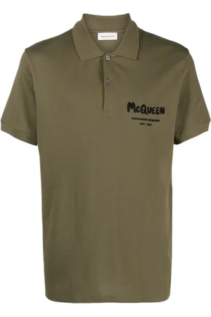 Alexander McQueen Koszulki, Mężczyzna, Zielony, S, Koszulka Polo z Logo w Kolorze Khaki