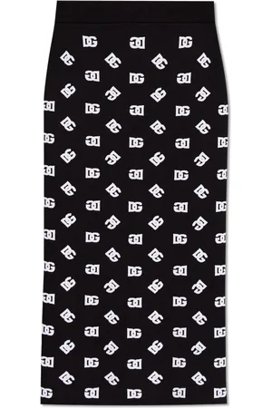 Dolce & Gabbana Spódnice, Kobieta, Czarny, M, Spódnica z monogramem