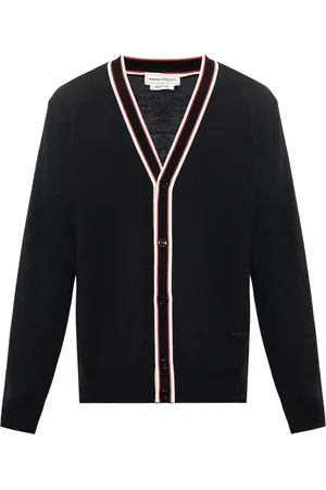 Alexander McQueen Swetry, Mężczyzna, Czarny, L, Wełniany Kardigan