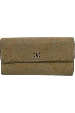 CHANEL Pre-owned, Kobieta, Beżowy, ONE SIZE, Pre-owned Suede wallets