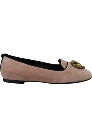 Dolce & Gabbana Buty, Kobieta, Różowy, 37 EU, Różowe Velvet Slip Ons Mokasyny Flats Buty
