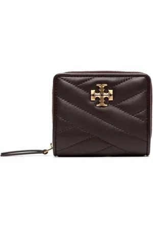 Tory Burch Akcesoria, Kobieta, brązowy, ONE SIZE, Chevron Bi-Fold Portfel