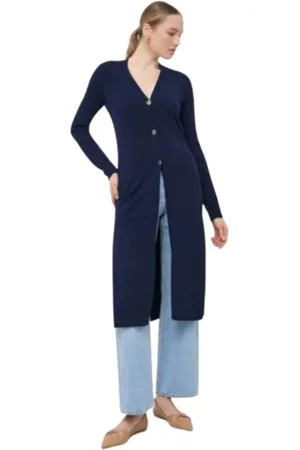 Twin-Set Swetry, Kobieta, Niebieski, S, Long Knitwear