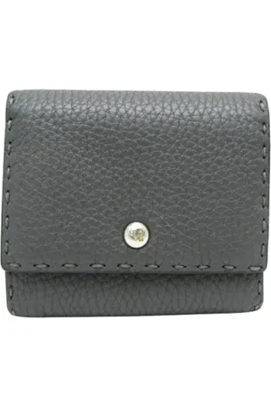 Fendi Pre-owned, Kobieta, Szary, ONE SIZE, Skóra, Pre-owned skórzane portfele