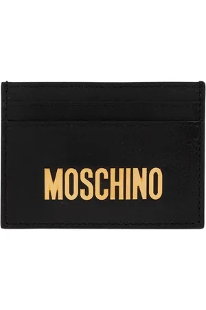 Moschino Akcesoria, Mężczyzna, Czarny, ONE SIZE, Skórzane etui na karty