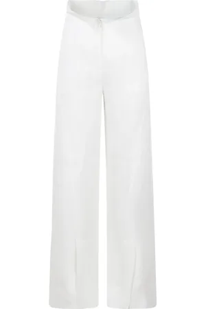 Alberta Ferretti Spodnie, Kobieta, Biały, S, Wide Trousers