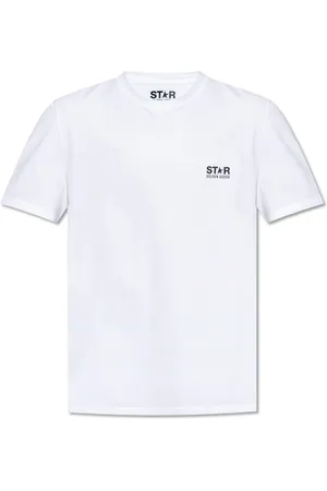 Golden Goose Koszulki, Mężczyzna, Biały, L, Bawełna, T-shirt z logo