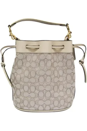 Coach Pre-owned, Kobieta, Beżowy, ONE SIZE, Pre-owned Canvas shoulder-bags