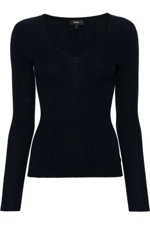 THEORY Swetry, Kobieta, Niebieski, L, V-neck Knitwear