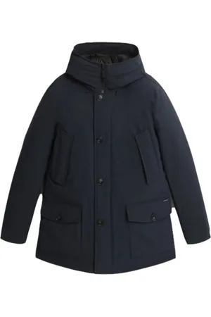 Woolrich Kurtki, Mężczyzna, Niebieski, S, Poliester, Arctic Stretch Parka