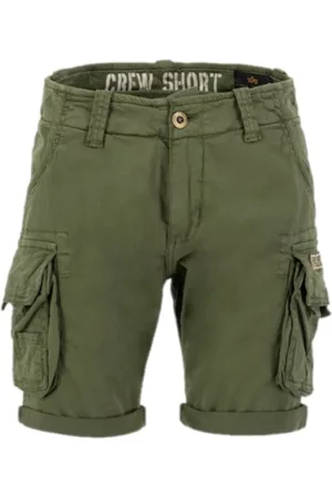 Alpha Industries Szorty, Mężczyzna, Zielony, W30, Cargo Crew Shorts Ciemny Oliwkowy