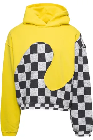 ERL Bluzy, Mężczyzna, Żółty, M, Żółta Swirl Sweter z Kapturem