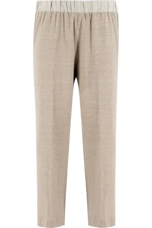 LE TRICOT PERUGIA Spodnie, Kobieta, Beżowy, L, Straight Trousers
