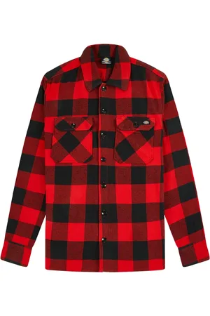 Dickies Koszule, Mężczyzna, Czerwony, XS, Stylowa męska koszula z długim rękawem