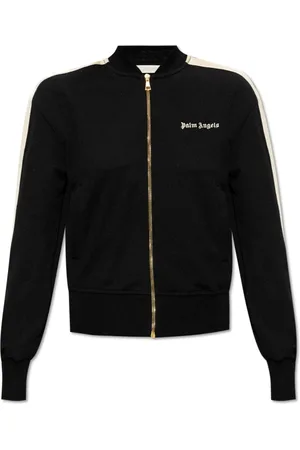Palm Angels Bluzy, Kobieta, Czarny, S, Poliester, Bluza z logo