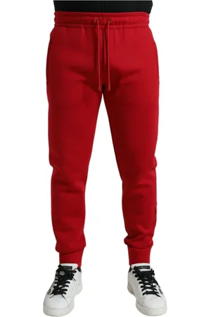 Dolce & Gabbana Spodnie, Mężczyzna, Czerwony, M, Nylon, Sweatpants