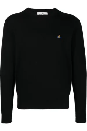 Vivienne Westwood Swetry, Kobieta, Czarny, M, Czarny Sweter z Kołnierzykiem Orb