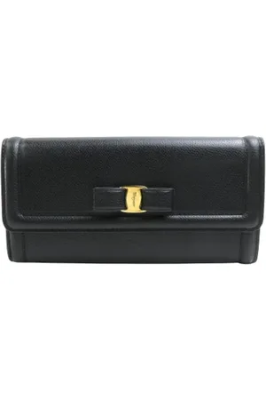 Salvatore Ferragamo Pre-owned, Kobieta, Czarny, ONE SIZE, Skóra, Pre-owned skórzane portfele