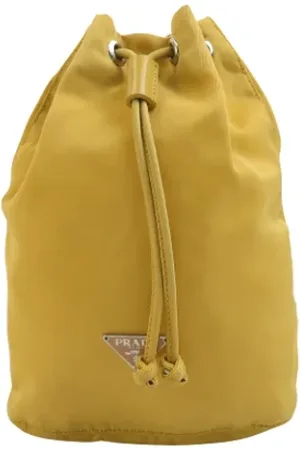 Prada Pre-owned, Kobieta, Żółty, ONE SIZE, Nylon, Pre-owned Fabric clutches