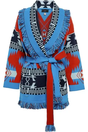Alanui Swetry, Kobieta, Wielobarwność, S, Icon Jacquard Cardigan Swetry Multi Colour