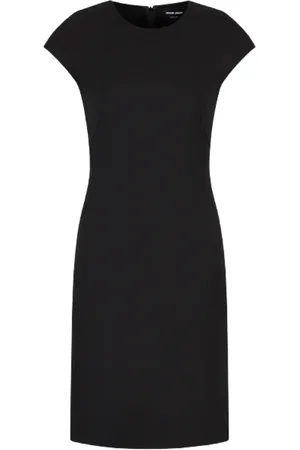 Giorgio Armani Sukienki, Kobieta, Czarny, L, Czarna Wełniana Sukienka