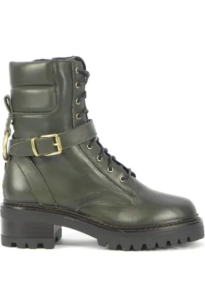 Bervicato Buty, Kobieta, Zielony, 36 EU, Sznurowane buty kostki