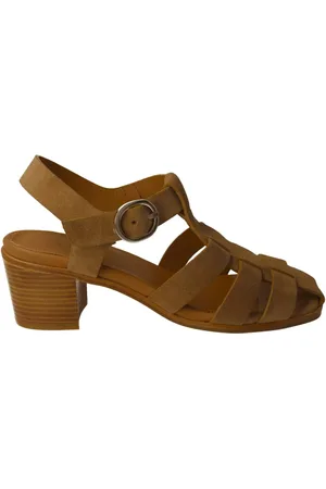 Calce Buty, Kobieta, brązowy, 40 EU, Zamsz, Kamelowa skórzana sandał
