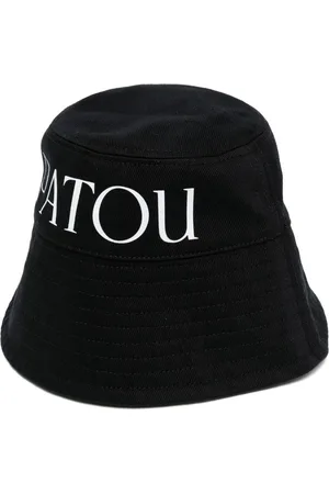 Patou Akcesoria, Kobieta, Czarny, S, Czarna Logo-Print Bucket Hat