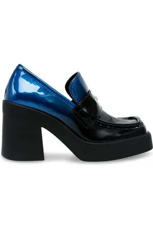 Steve Madden Buty, Kobieta, Niebieski, 38 EU, Skóra, Wielokolorowe lakierowane mokasyny