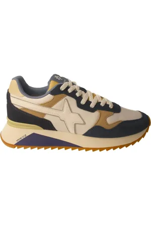 W6YZ Buty, Mężczyzna, Wielobarwność, 40 EU, Zamsz, Białe/Niebieskie Skórzane Sneakersy