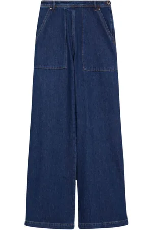Max Mara Jeansy, Kobieta, Niebieski, M, Denim, Wide Jeansy