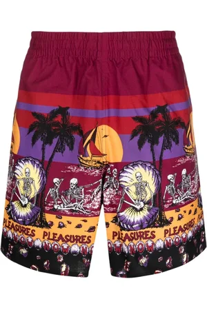 Pleasures Szorty, Mężczyzna, Czerwony, S, Casual Shorts