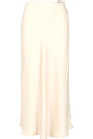 SIMONA CORSELLINI Spódnice, Kobieta, Beżowy, L, Midi Skirts