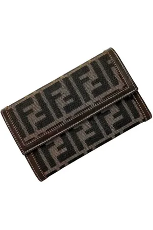 Fendi Pre-owned, Kobieta, brązowy, ONE SIZE, Pre-owned portfele płócienne