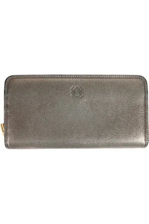 Loewe Pre-owned, Kobieta, Szary, ONE SIZE, Skóra, Pre-owned skórzane portfele