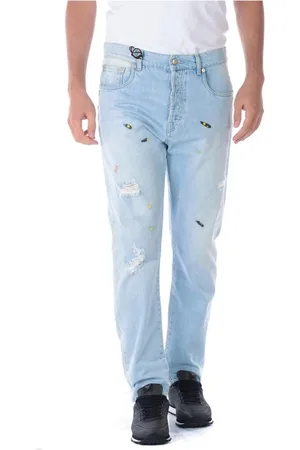 D.A. Daniele Alessandrini Jeansy, Mężczyzna, Niebieski, W28, Denim, Jeansy