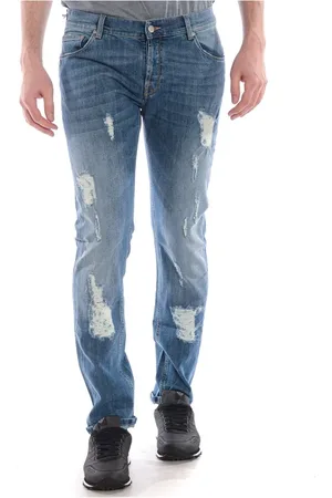 D.A. Daniele Alessandrini Jeansy, Mężczyzna, Niebieski, W34, Denim, Klasyczne Jeansyy