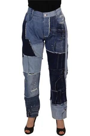 Dolce & Gabbana Jeansy, Kobieta, Niebieski, L, Denim, Jeansy o prostym krojuy
