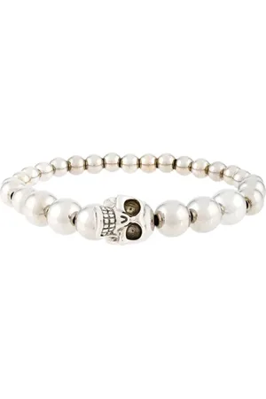 Alexander McQueen Akcesoria, Mężczyzna, Szary, ONE SIZE, Bransoleta Bijoux Grey z Elastycznym Paskiem