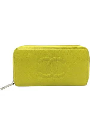 CHANEL Pre-owned, Kobieta, Żółty, ONE SIZE, Skóra, Pre-owned skórzane portfele