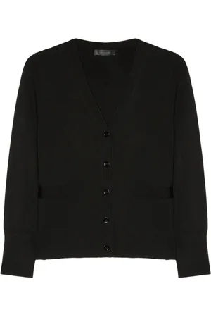 Elena Miro Swetry, Kobieta, Czarny, S, Len, Cardigans