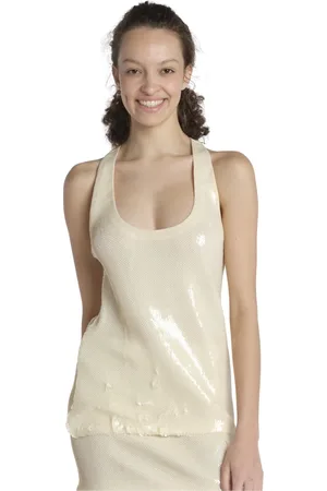 Nº21 Koszulki, Kobieta, Żółty, L, Nylon, Sleeveless Tops