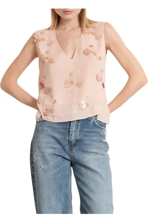 Kaos Koszulki, Kobieta, Różowy, M, Sleeveless Tops