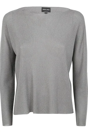 Giorgio Armani Swetry, Kobieta, Szary, S, Round-neck Knitwear