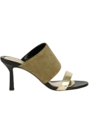 BARBARA BUI Buty, Kobieta, Zielony, 38 EU, Zamsz, Luksusowe Sandały Moda