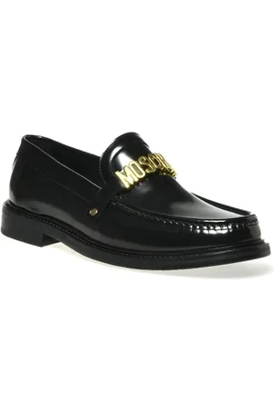 Moschino Buty, Mężczyzna, Czarny, 40 EU, Czarne płaskie buty stylowy design